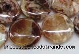 COP311 15.5 inches 20mm flat round brandy opal gemstone beads wholesale