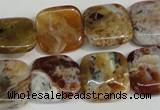 COP322 15.5 inches 16*16mm square brandy opal gemstone beads wholesale