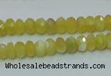 COP352 15.5 inches 5*8mm faceted rondelle yellow opal gemstone beads wholes