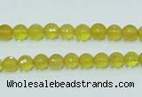 COP353 15.5 inches 6mm faceted round yellow opal gemstone beads wholesale