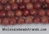 COP441 15.5 inches 4mm faceted round African blood jasper beads