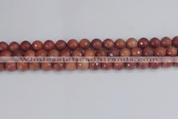 COP444 15.5 inches 10mm faceted round African blood jasper beads