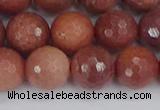 COP445 15.5 inches 12mm faceted round African blood jasper beads