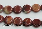 COP521 15.5 inches 12mm flat round red opal gemstone beads wholesale