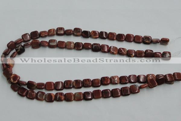 COP525 15.5 inches 10*10mm square red opal gemstone beads wholesale