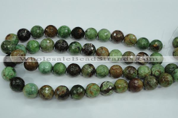 COP666 15.5 inches 16mm faceted round green opal gemstone beads