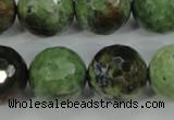 COP667 15.5 inches 18mm faceted round green opal gemstone beads