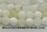 COP931 15.5 inches 6mm faceted round white opal gemstone beads