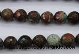 COP964 15.5 inches 12mm faceted round green opal gemstone beads