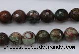 COP965 15.5 inches 14mm faceted round green opal gemstone beads