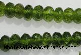 COQ101 15.5 inches 6*10mm faceted rondelle dyed olive quartz beads