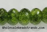 COQ104 15.5 inches 13*18mm faceted rondelle dyed olive quartz beads