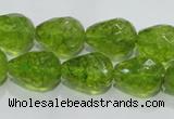 COQ111 15.5 inches 13*18mm faceted teardrop dyed olive quartz beads