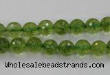 COQ14 16 inches 10mm faceted round dyed olive quartz beads wholesale