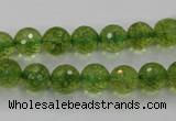 COQ15 16 inches 12mm faceted round dyed olive quartz beads wholesale