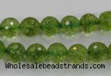 COQ16 16 inches 14mm faceted round dyed olive quartz beads wholesale