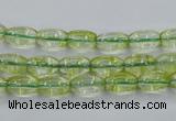 COQ21 16 inches 6*10mm rice dyed olive quartz beads wholesale