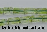 COQ22 16 inches 7*13mm column dyed olive quartz beads wholesale