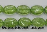 COQ24 16 inches 12*16mm oval dyed olive quartz beads wholesale