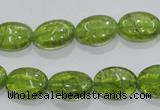 COQ36 15.5 inches 10*14mm oval dyed olive quartz beads wholesale