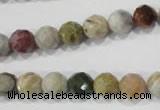 COS152 15.5 inches 8mm faceted round ocean stone beads wholesale