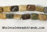 COS254 15.5 inches 15*20mm rectangle ocean stone beads wholesale