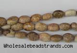 COV04 15.5 inches 6*8mm oval picture jasper beads wholesale