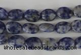 COV10 15.5 inches 8*10mm oval blue spot gemstone beads wholesale