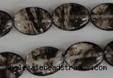 COV145 15.5 inches 13*18mm oval watermelon black beads wholesale