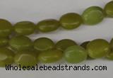 COV28 15.5 inches 8*10mm oval Korean jade gemstone beads wholesale