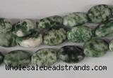 COV52 15.5 inches 8*12mm oval green spot gemstone beads wholesale