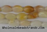 COV55 15.5 inches 8*12mm oval yellow jade gemstone beads wholesale