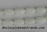 COV58 15.5 inches 8*12mm oval white porcelain beads wholesale