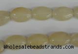 COV68 15.5 inches 10*14mm oval yellow jade beads wholesale