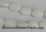 COV82 15.5 inches 10*14mm oval white porcelain beads wholesale