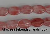 COV91 15.5 inches 10*14mm oval cherry quartz beads wholesale