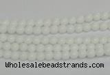 CPB01 15.5 inches 4mm round white porcelain beads wholesale