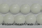 CPB06 15.5 inches 14mm round white porcelain beads wholesale