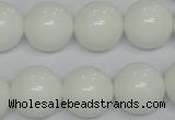 CPB07 15.5 inches 16mm round white porcelain beads wholesale