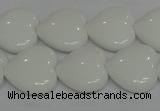 CPB105 15.5 inches 18*18mm heart white porcelain beads wholesale