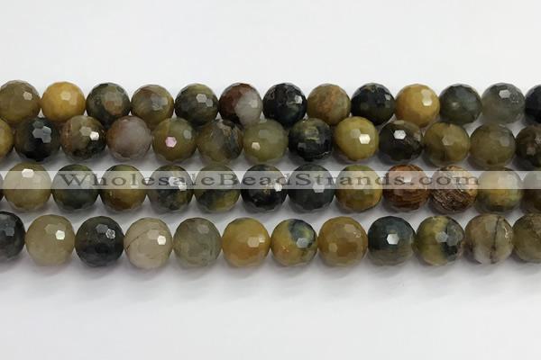 CPB1079 15.5 inches 12mm faceted round natural pietersite beads