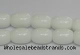 CPB11 15.5 inches 10*14mm drum white porcelain beads wholesale