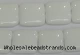 CPB115 15.5 inches 20*20mm square white porcelain beads wholesale