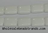 CPB121 15.5 inches 12*16mm rectangle white porcelain beads wholesale