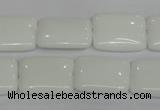 CPB122 15.5 inches 15*20mm rectangle white porcelain beads wholesale