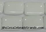 CPB123 15.5 inches 18*25mm rectangle white porcelain beads wholesale