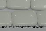 CPB124 15.5 inches 22*30mm rectangle white porcelain beads wholesale