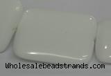 CPB125 15.5 inches 30*40mm rectangle white porcelain beads wholesale