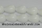 CPB22 15.5 inches 10*14mm teardrop white porcelain beads wholesale