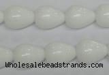 CPB23 15.5 inches 12*16mm teardrop white porcelain beads wholesale